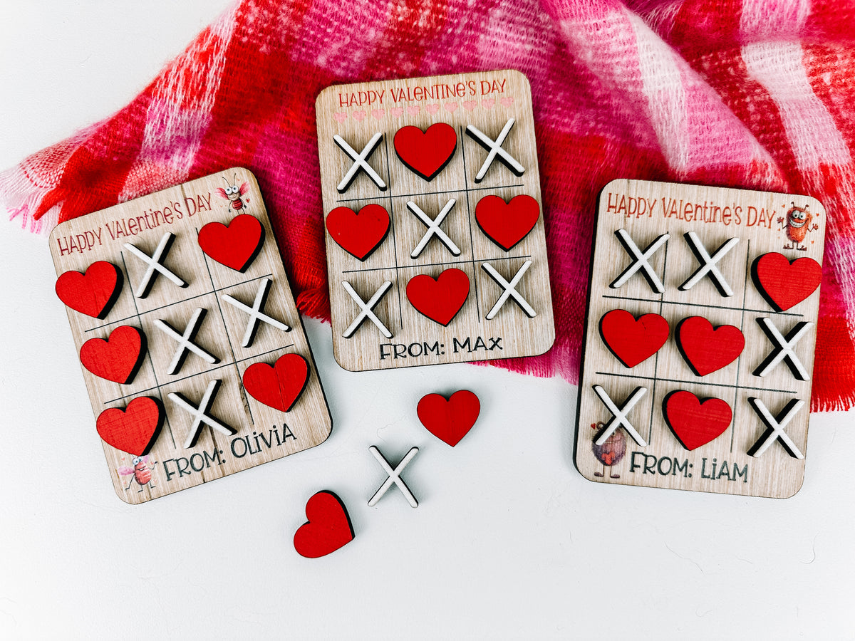 Tic Tac Toe Classroom Valentine, Valentine's Day Gift For Kids