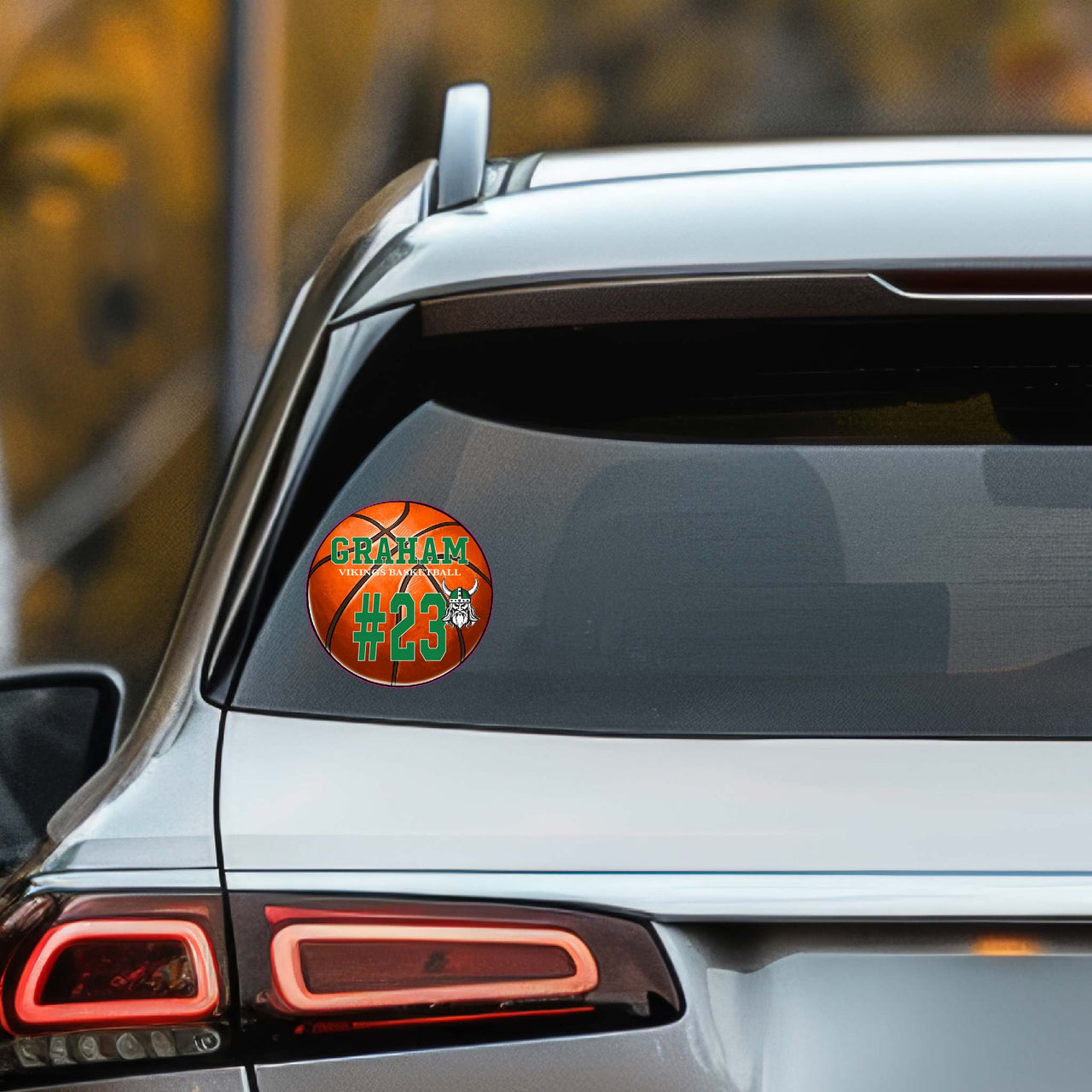 Northridge Basketball/Basic Ball With Name & Number Car Decal