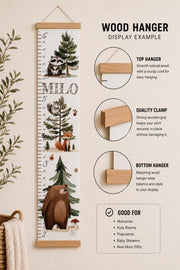 Personalized Woodland Growth Chart For Kids | Woodland Nursery Decor | Custom Height Chart | Woodland Animals Nursery | Baby Shower Gift