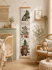 Personalized Woodland Growth Chart For Kids | Woodland Nursery Decor | Custom Height Chart | Woodland Animals Nursery | Baby Shower Gift