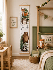 personalized forest animal height chart for woodland nursery