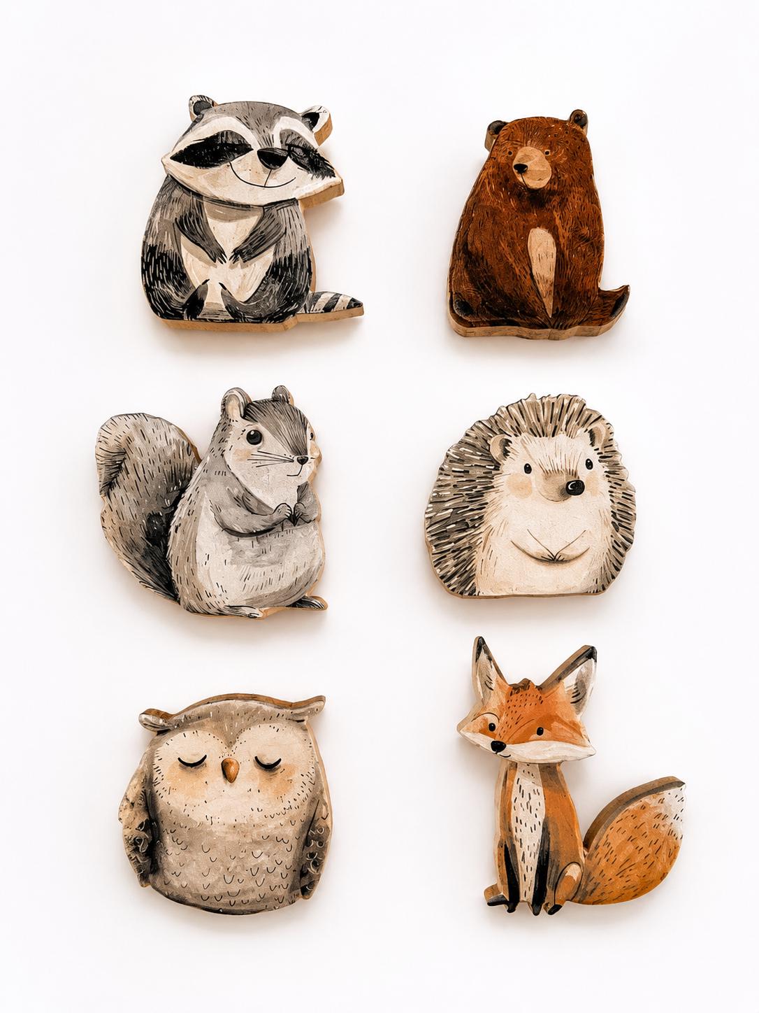 Woodland Animal Wall Hook | Nursery Wall Hook | Woodland Nursery Decor | Bear Raccoon Fox Owl | Hedgehogh Squirrel | Kids Room Decor