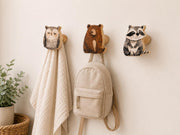 Woodland Animal Wall Hook | Nursery Wall Hook | Woodland Nursery Decor | Bear Raccoon Fox Owl | Hedgehogh Squirrel | Kids Room Decor