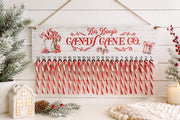Kris Kringle Candy Cane Advent Calendar wooden Christmas countdown