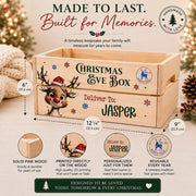 Personalized Christmas Eve box size and product details
