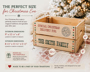  Personalized Christmas Eve box measuring approximately 12.25 by 9 by 6 inches