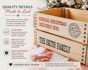 Santa Special Delivery wooden Christmas crate personalized with family name