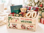 Personalized Christmas Eve Box | Wooden Christmas Eve Crate For Kids | Custom Name Christmas Gift Box | Santa Special Delivery Keepsake