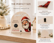Santa Cam Christmas decoration displayed on fireplace mantel