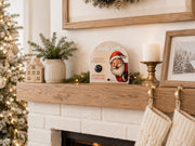 Wooden Santa Cam with raised 3D lettering and faux camera lens