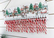 Candy Cane Advent Calendar | Christmas Countdown | Reusable Advent Calendar | Candy Cane Holder | Farmhouse Christmas Decor | Candy Cane