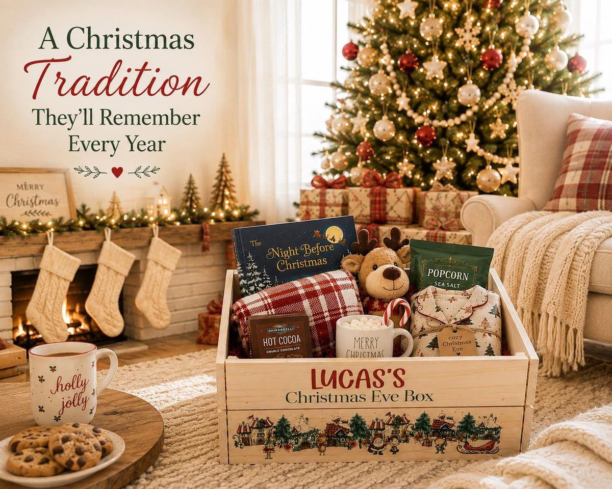 Personalized Christmas Eve Box | Wooden Christmas Eve Crate | Kids Christmas Box | Custom • Box | Family Holiday Tradition