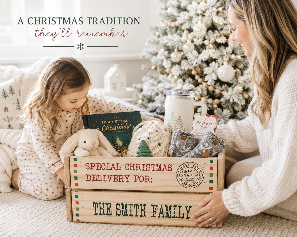 Personalized Christmas Eve Box | Santa Delivery Crate | Family Christmas Box | Wooden Christmas Eve Crate | Custom Holiday Keepsake