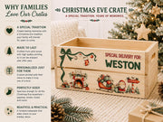 Personalized Christmas Eve Box | Wooden Christmas Eve Crate For Kids | Custom Name Christmas Gift Box | Santa Special Delivery Keepsake
