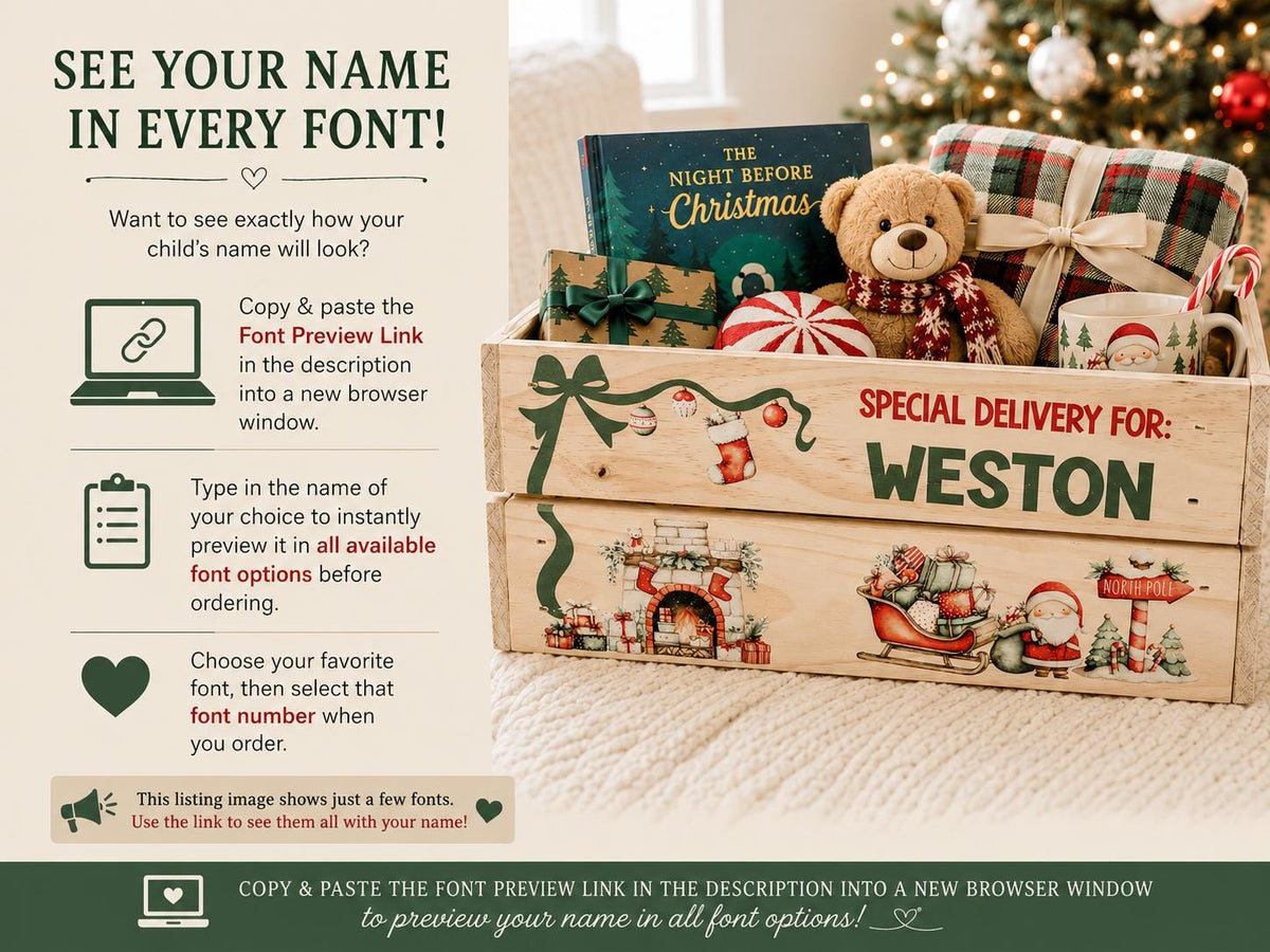 Santa Special Delivery Christmas Eve crate personalized for a child
