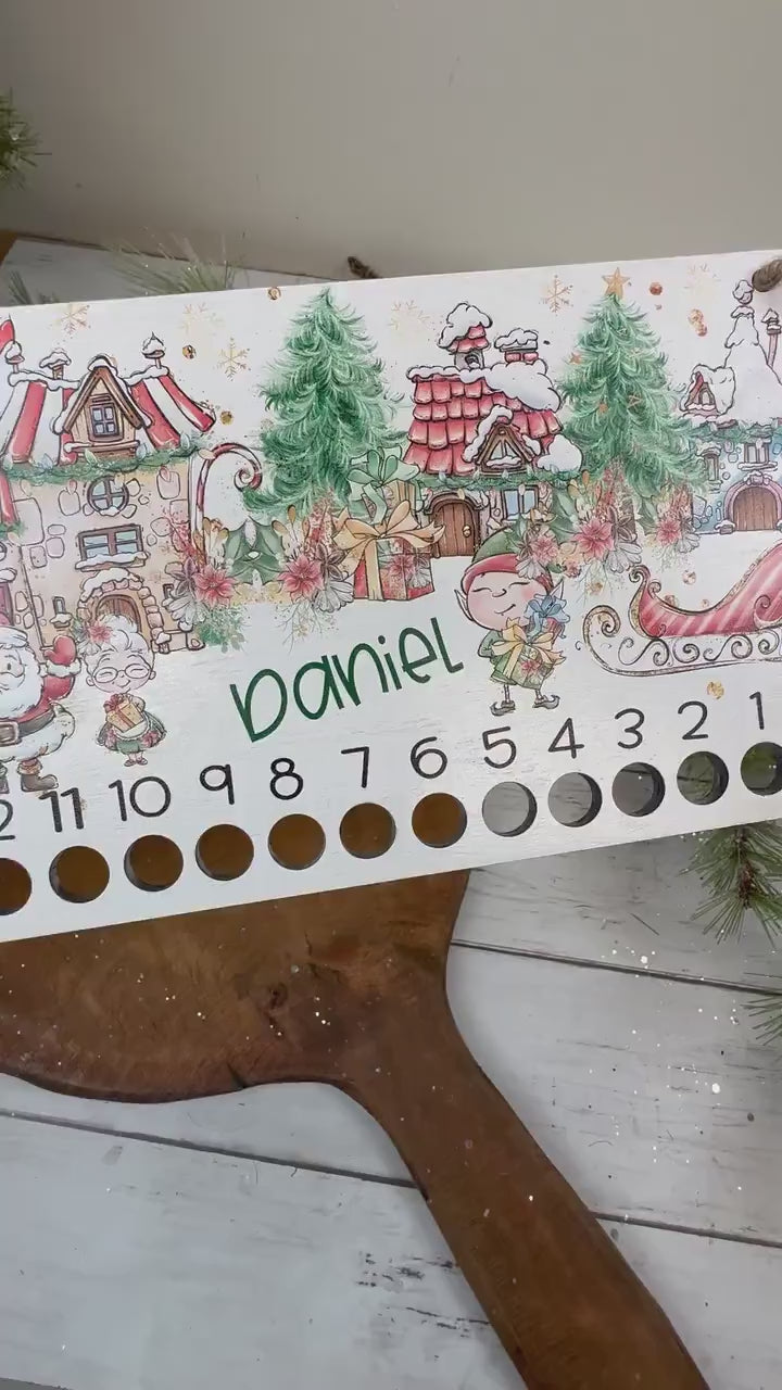 Candy Cane Advent Calendar | Christmas Countdown | Reusable Advent Calendar | Candy Cane Holder | Farmhouse Christmas Decor | Candy Cane