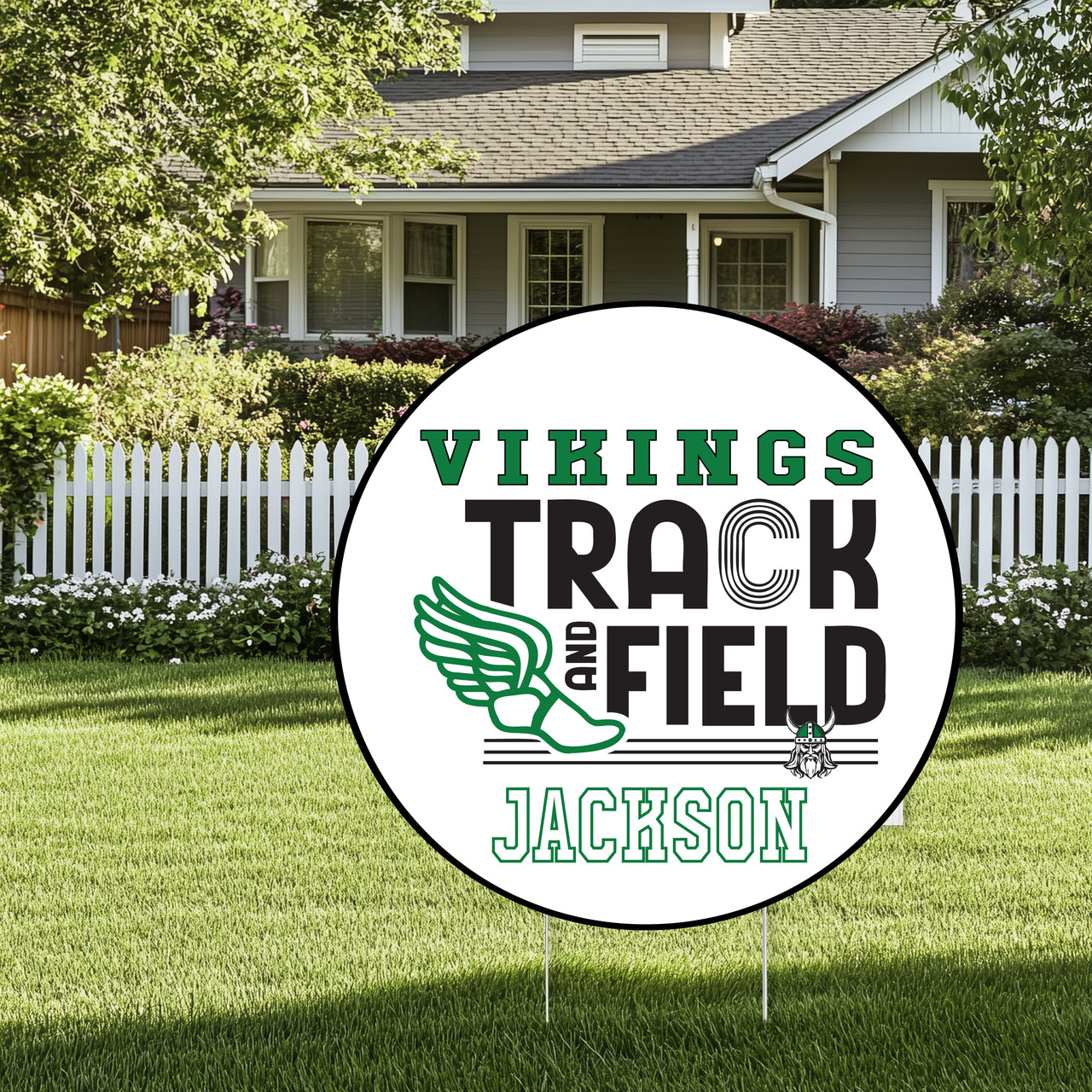 Northridge Track & Field Round Yard Sign