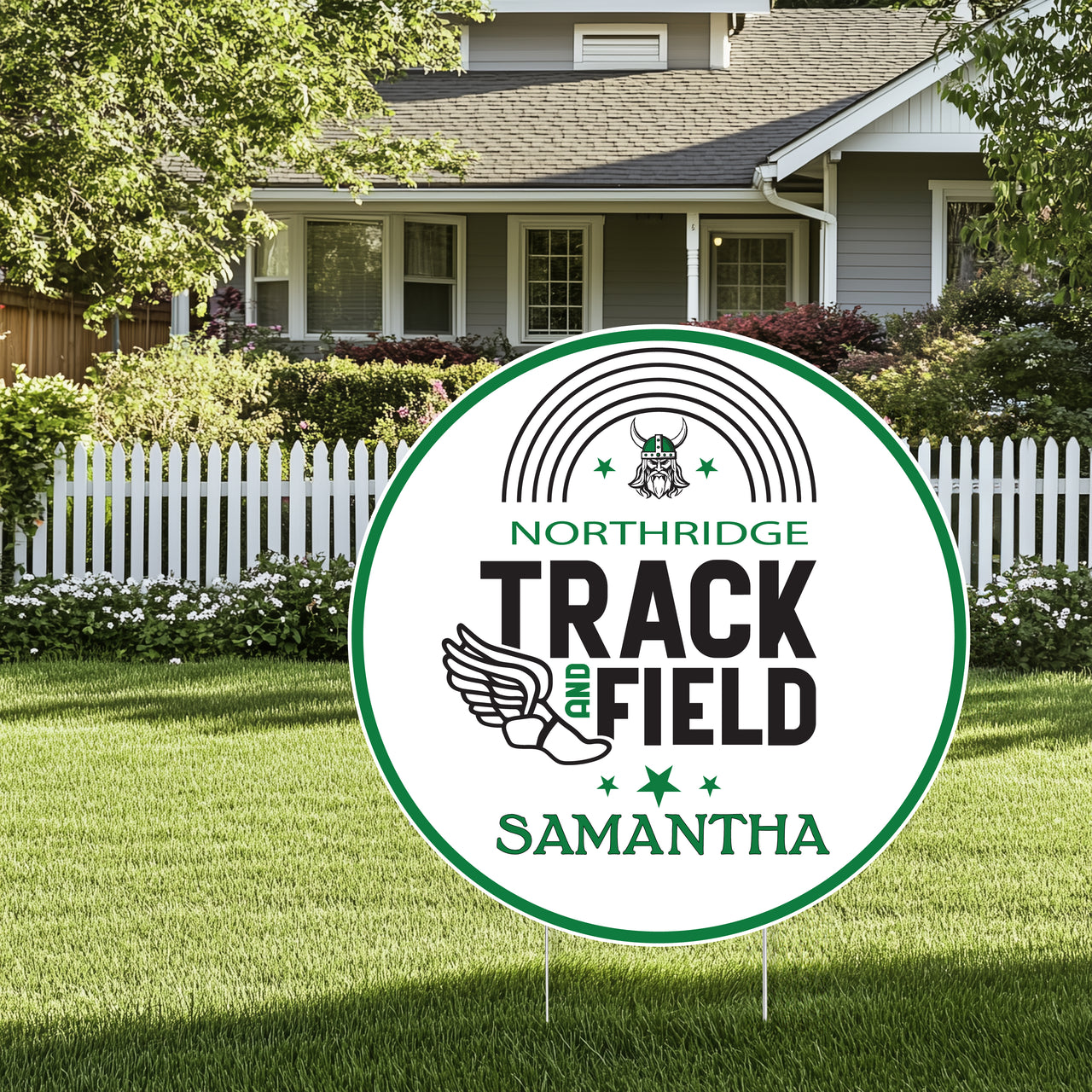 Northridge Track & Field Yard Sign Round